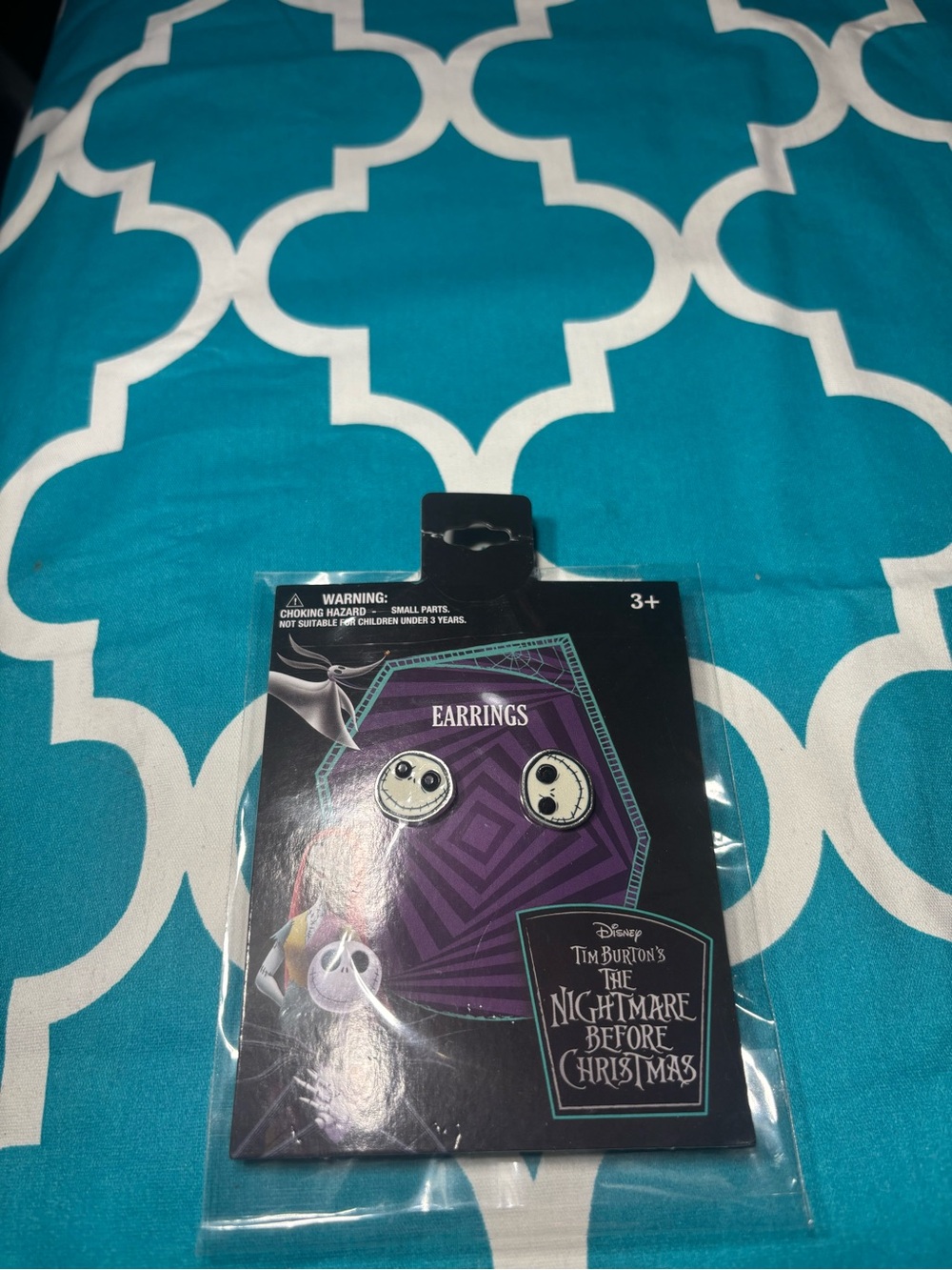 New The Nightmare Before Christmas Jack Skellington Earrings - Black & White